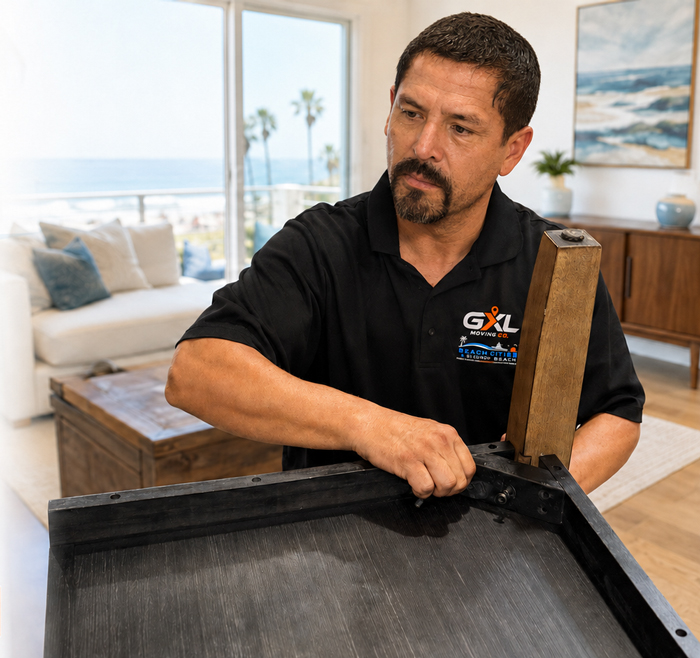 GXL Mover carrying coffee table